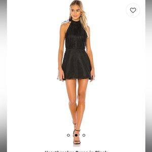 LOVERS AND FRIENDS HEARTBREAKER MINI DRESS BLACK